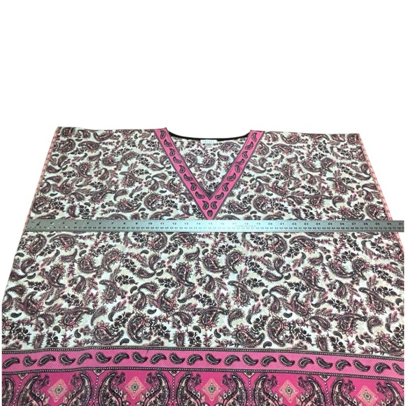 SPENSE Paisley Print Poncho Tunic Top Defined Sleeves Sz L MADE IN INDIA - Picture 7 of 10